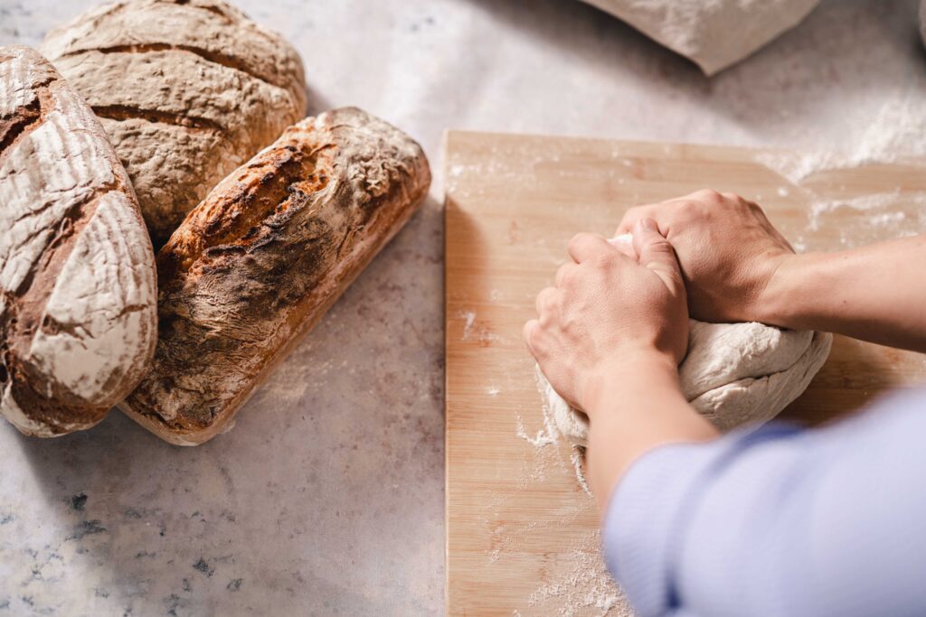 Werbefotografie - Michaelerhof - Detailaufnahme von Brot und Brotteig