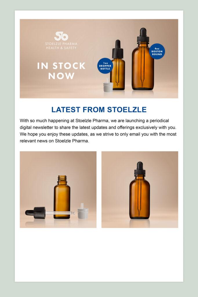 Produktfotografie im Fotostudio - Stoelzle Oberglas - Produktkatalog - dropper Bottle