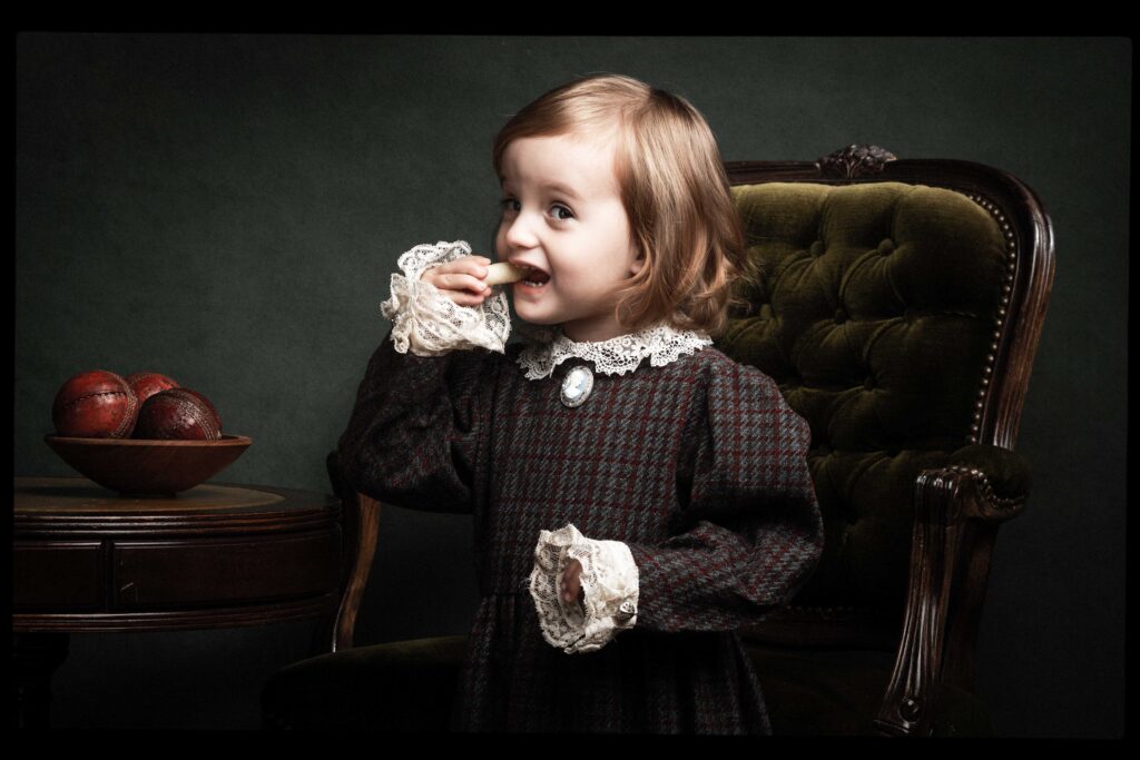 Portraitfotografie im Fotostudio eines kleinen Kindes